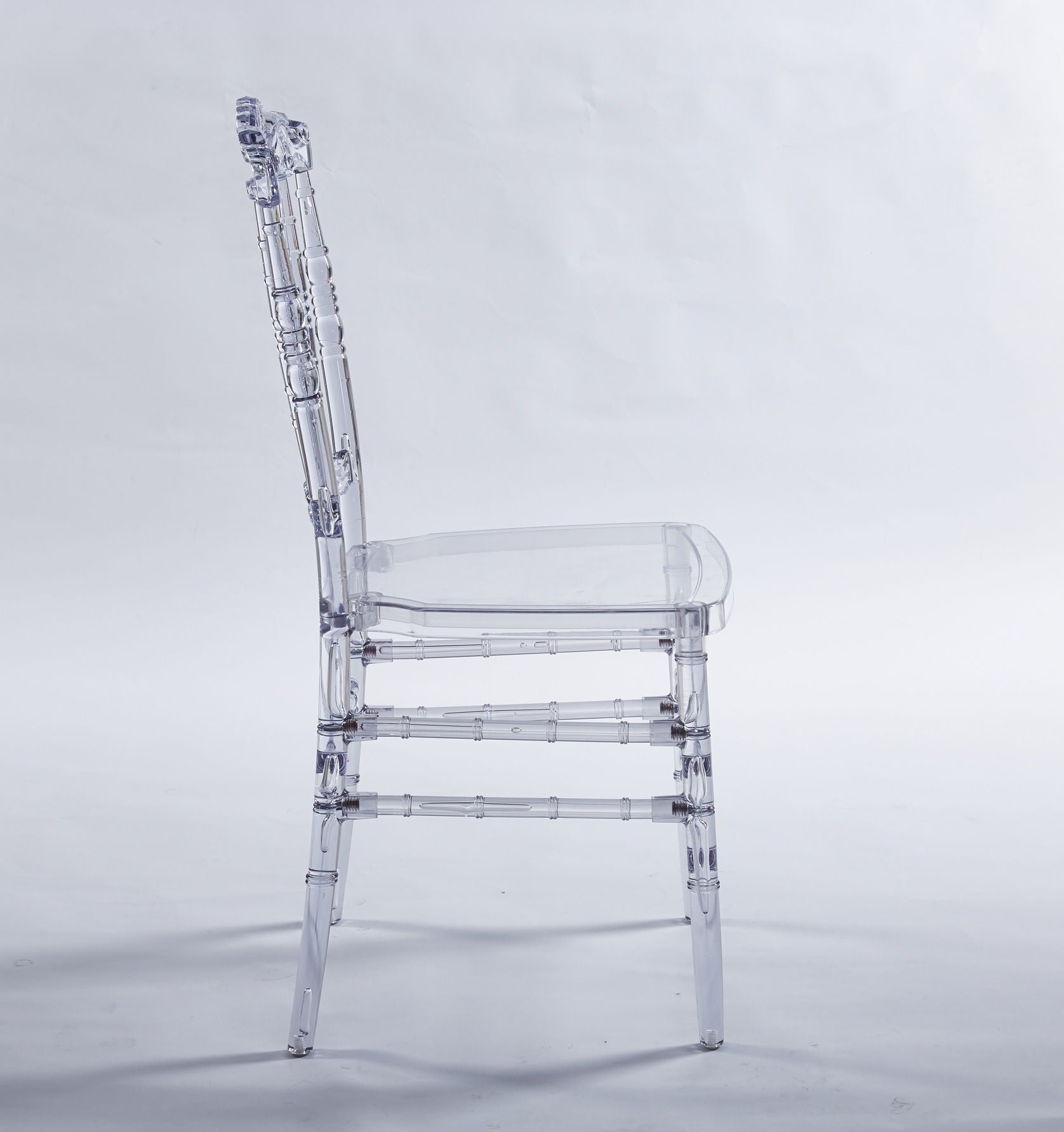 Dining Chair With Plastic Seat, Welding Chair (Set of 4) - Transparent