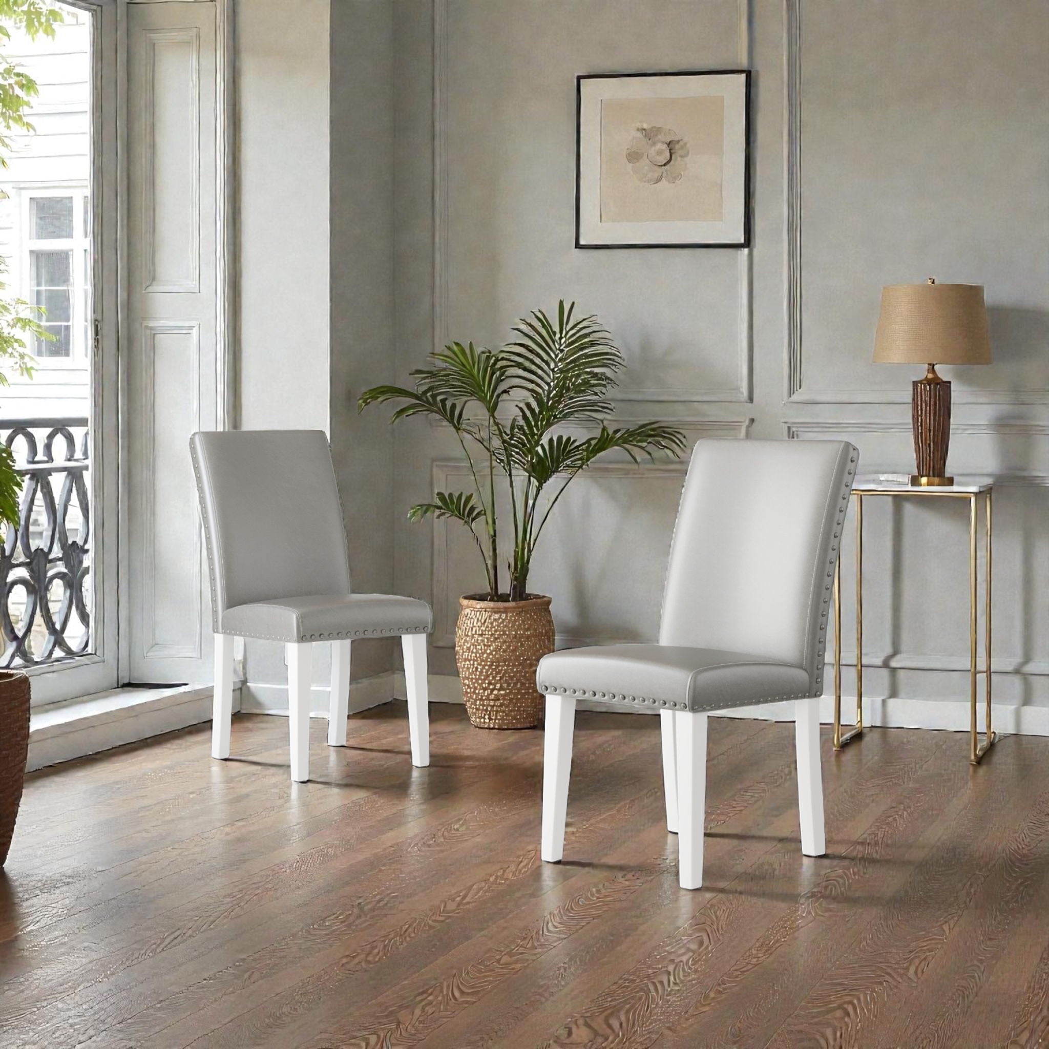 Upholstered Dining Chair With High Back Design (Set of 2)