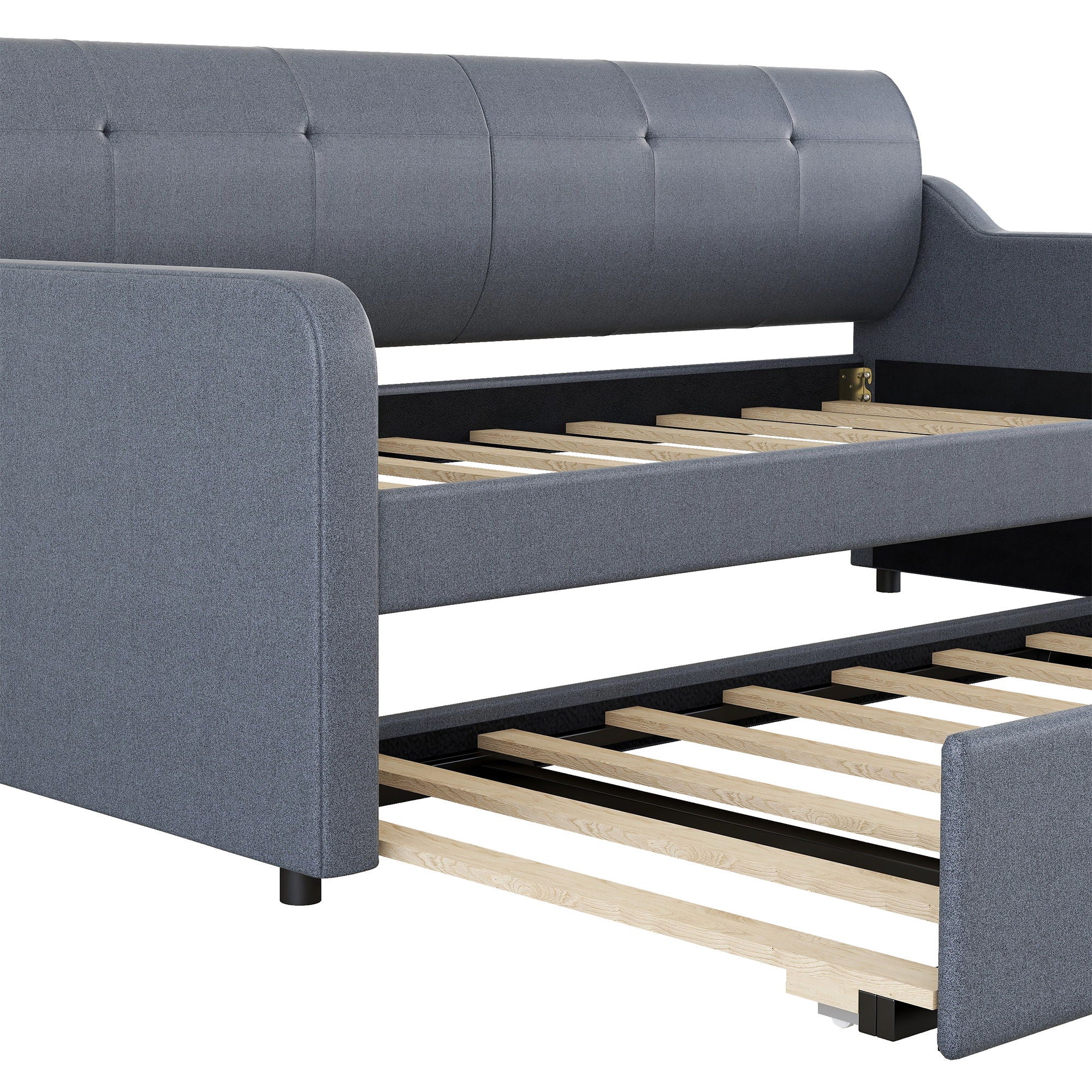 Upholstered Daybed With Trundle And USB Charging