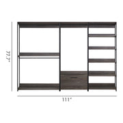 Monica - Wood Walk In Closet System, Modular Design Melamine - Rustic