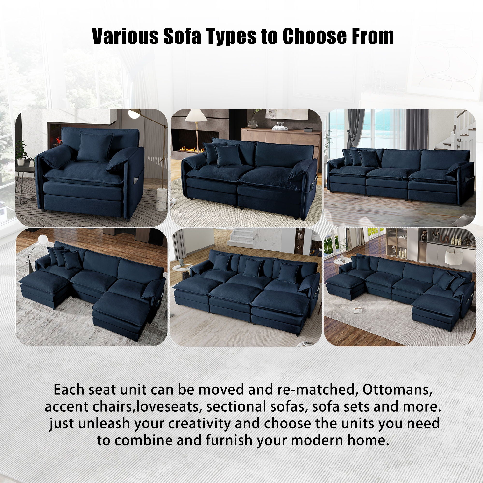 Modern Upholstered Chenille Loveseat And Armchair Set With Pillows
