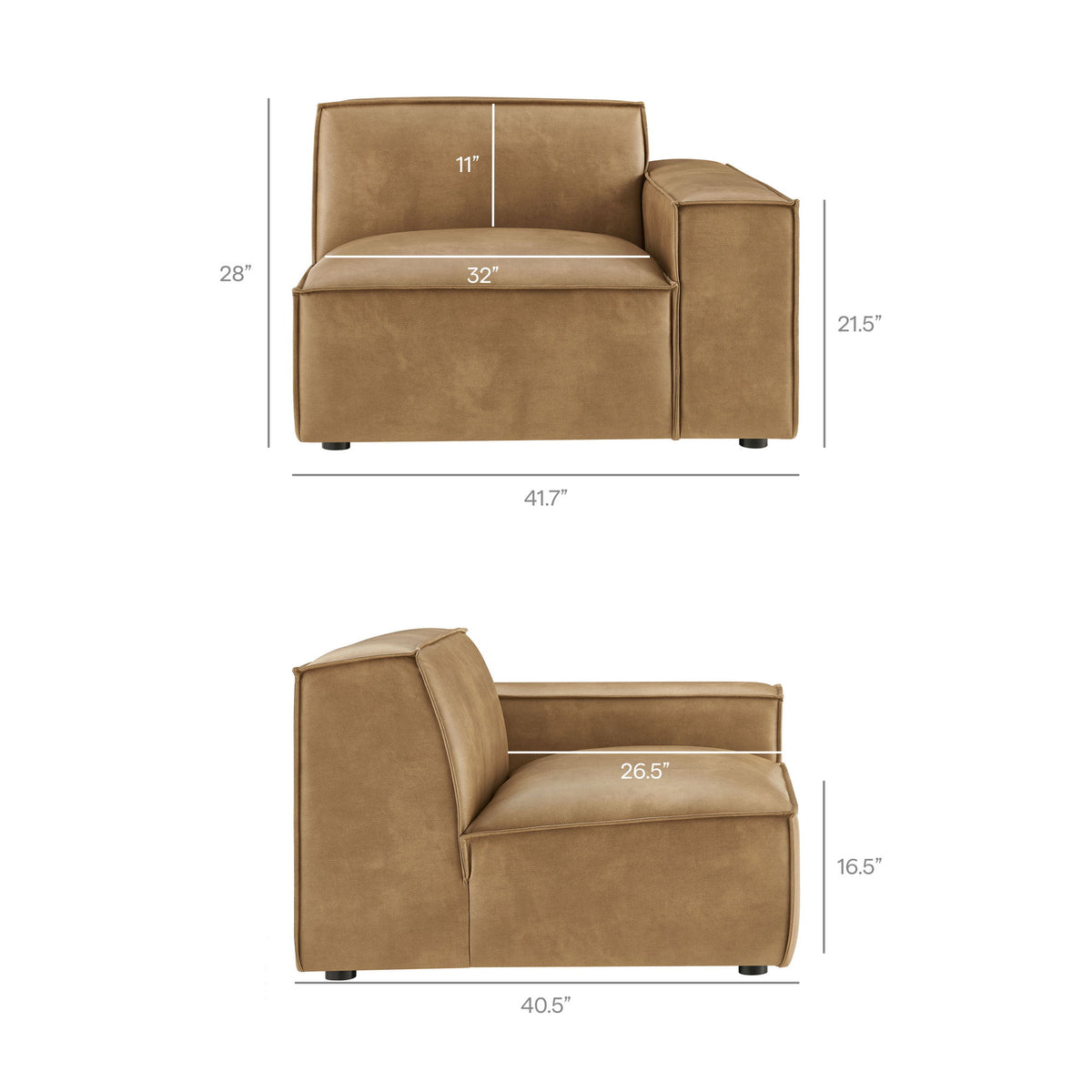 Restore 2-Piece Vegan Leather Modular Loveseat by Modway