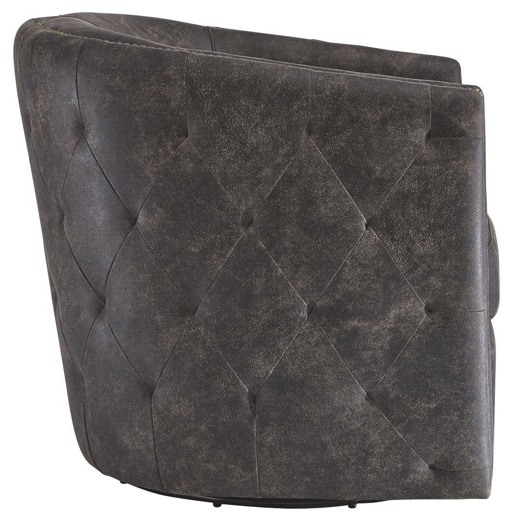 Ashley Furniture Brentlow - Distressed Black - Swivel Chair | Meri Furniture