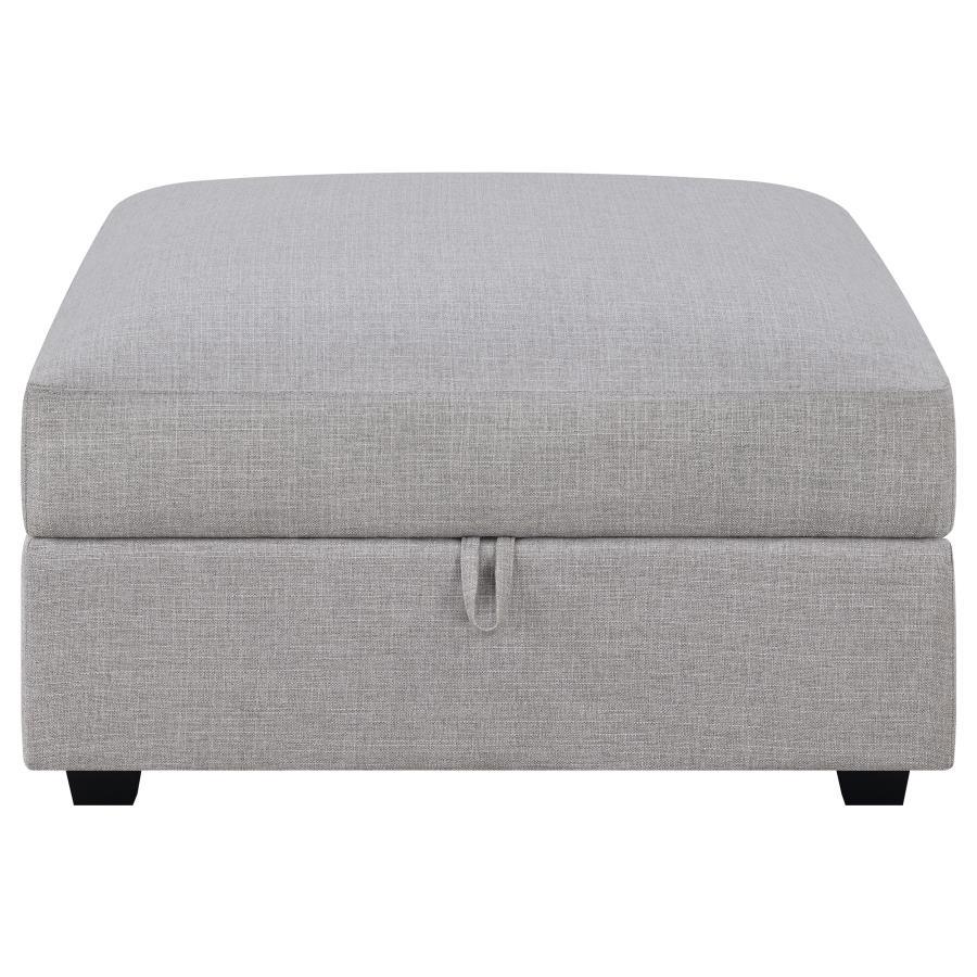 Coaster Fine Furniture Cambria - Square Upholstered Storage Ottoman - Gray | Meri Furniture
