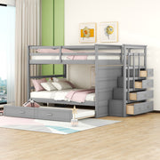 Bunk Bed With Twin Size Trundle And Staircase