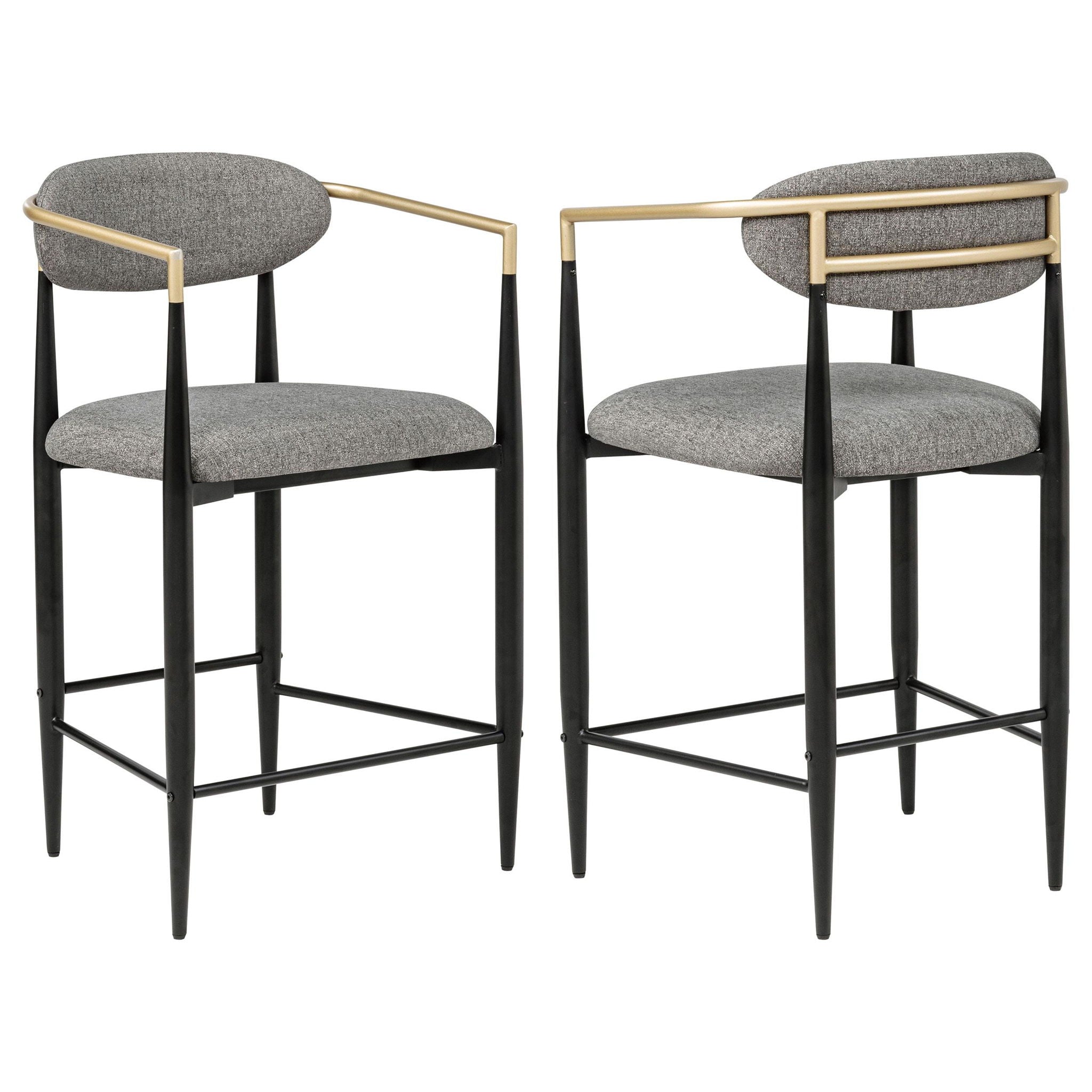 Tina Fabric Upholstered Counter Chair Dark Grey (Set of 2)