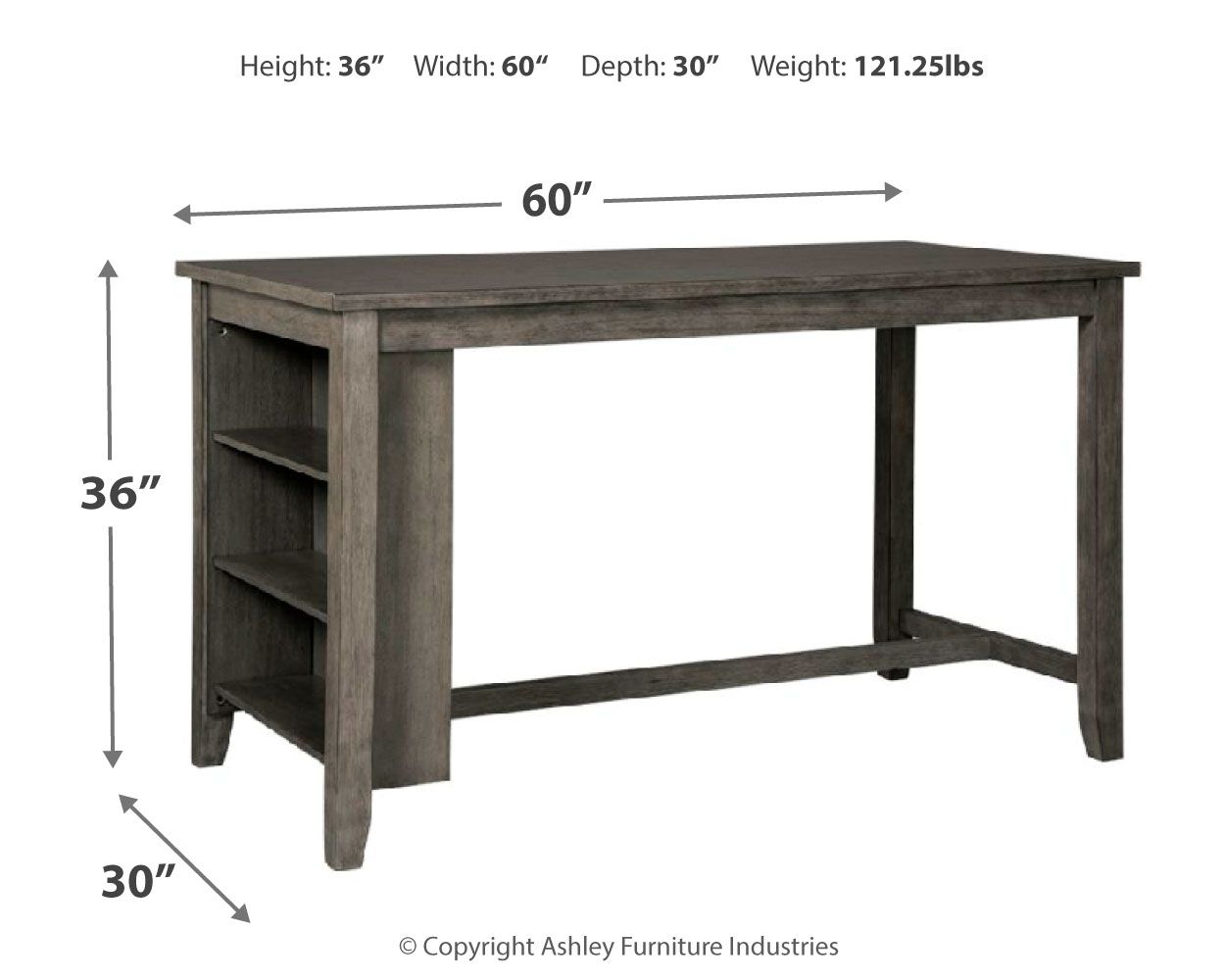 Signature Design by Ashley® Caitbrook - Gray - Rectangular Dining Room Counter Table | Meri Furniture