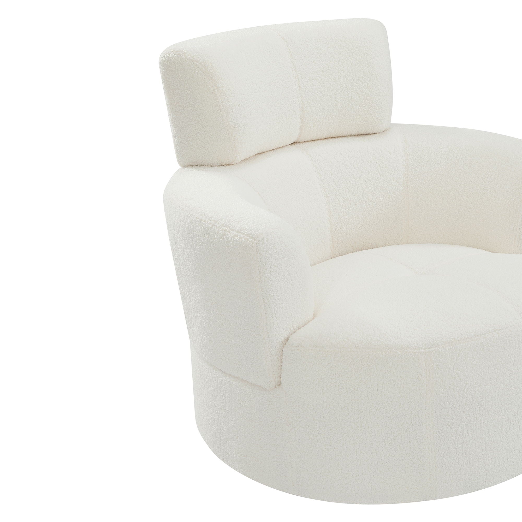 360° Swivel Chair Upholstered Accent Barrel Chair With Adjustable Headrest