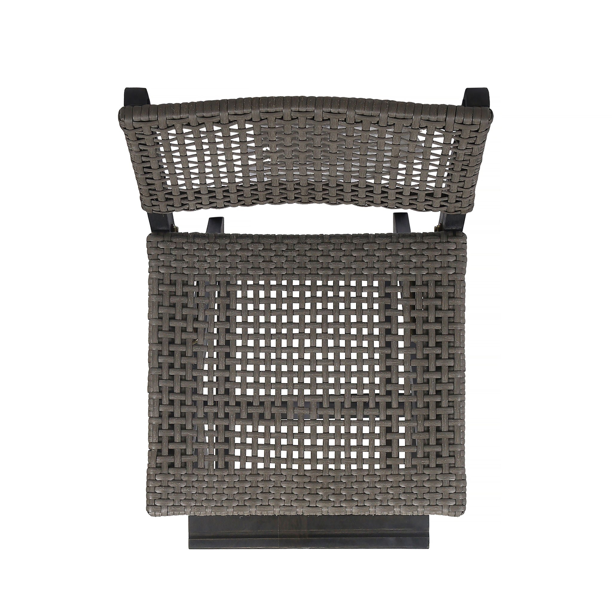 Outdoor Folding Acacia Wood Barstools With Rattan Backrest And Seat