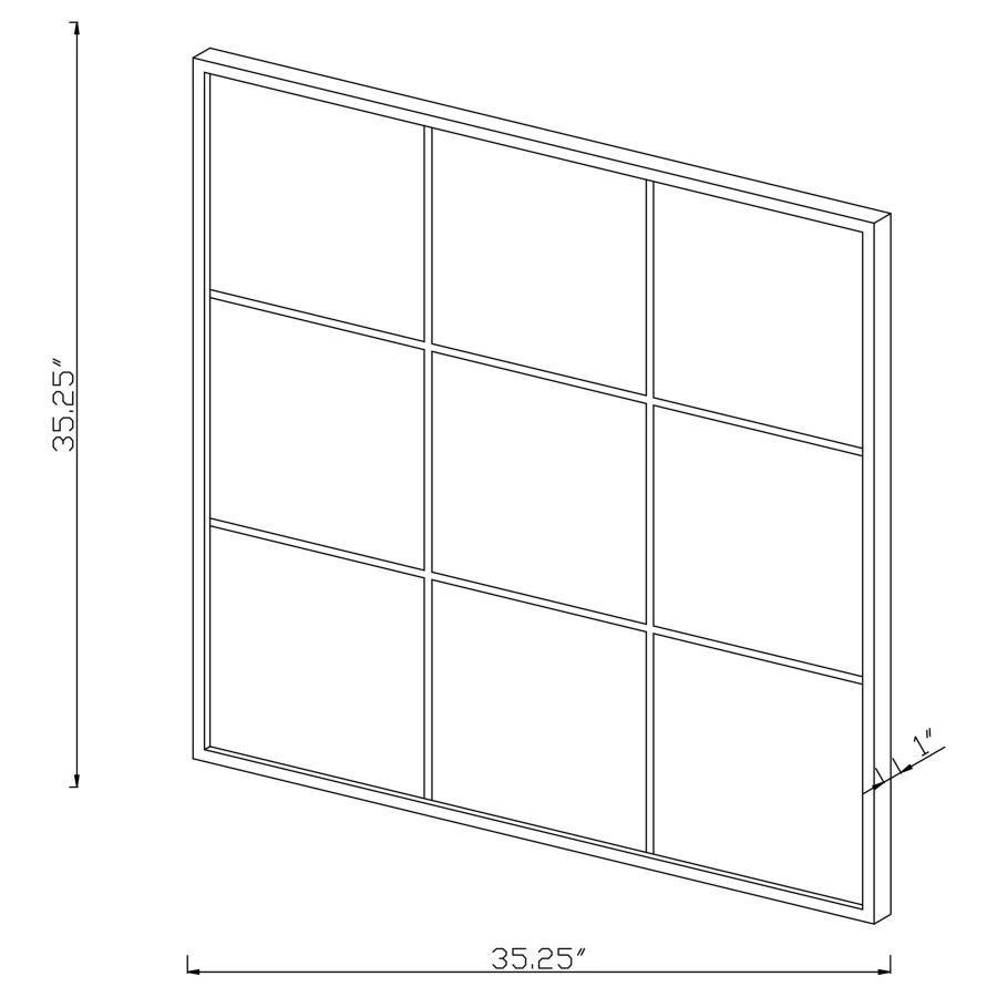 Coaster Fine Furniture Quetzal - Square Window Pane Wall Mirror - Black | Meri Furniture