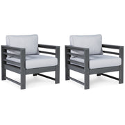 Ashley Furniture Amora - Charcoal Gray - Lounge Chair W/Cushion (Set of 2) | Meri Furniture