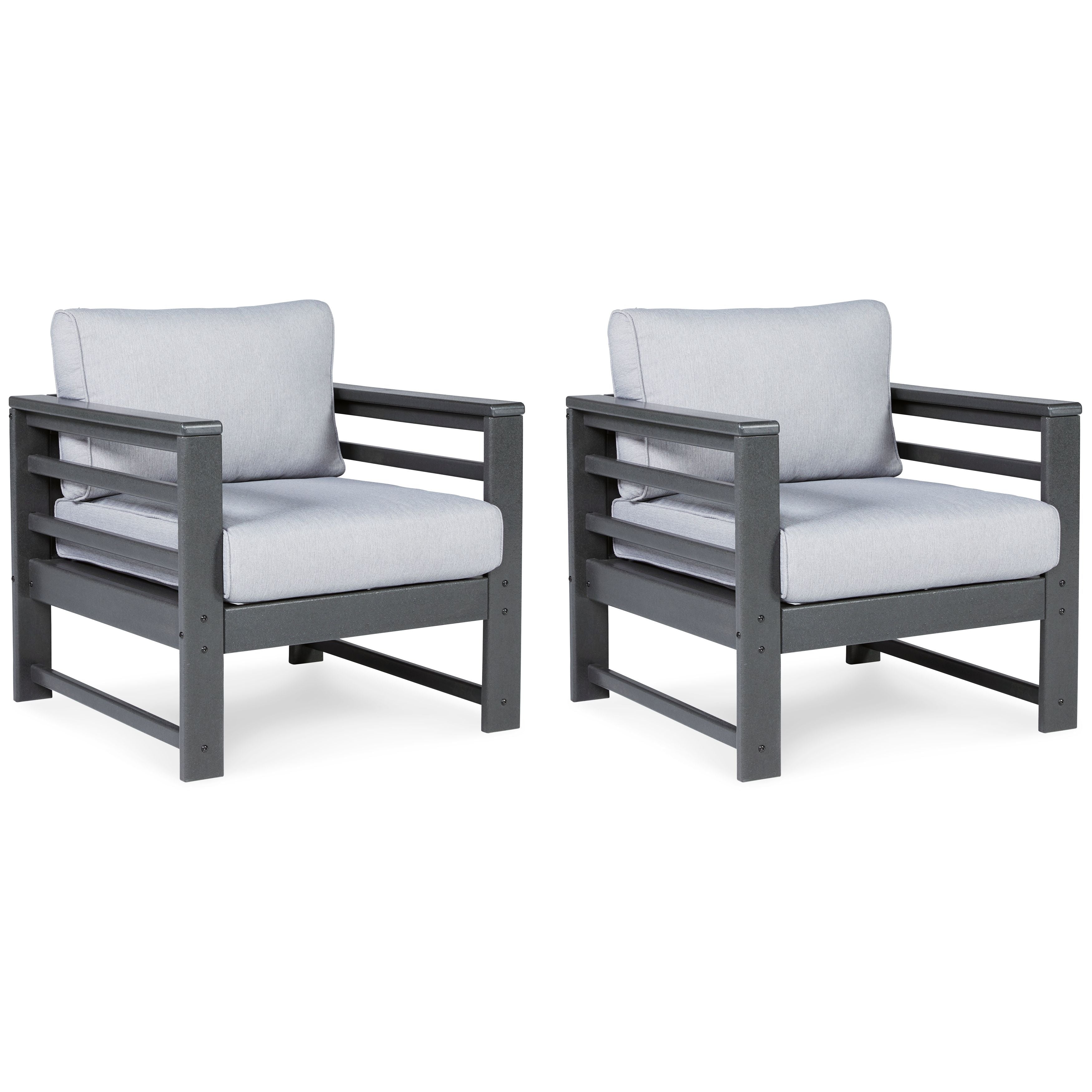 Ashley Furniture Amora - Charcoal Gray - Lounge Chair W/Cushion (Set of 2) | Meri Furniture