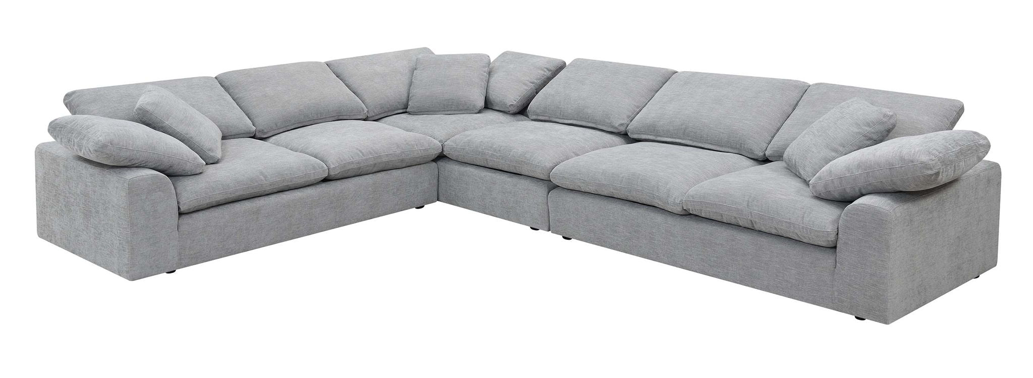 Naveen - Sectional Sofa With 6 Pillows - Gray Linen