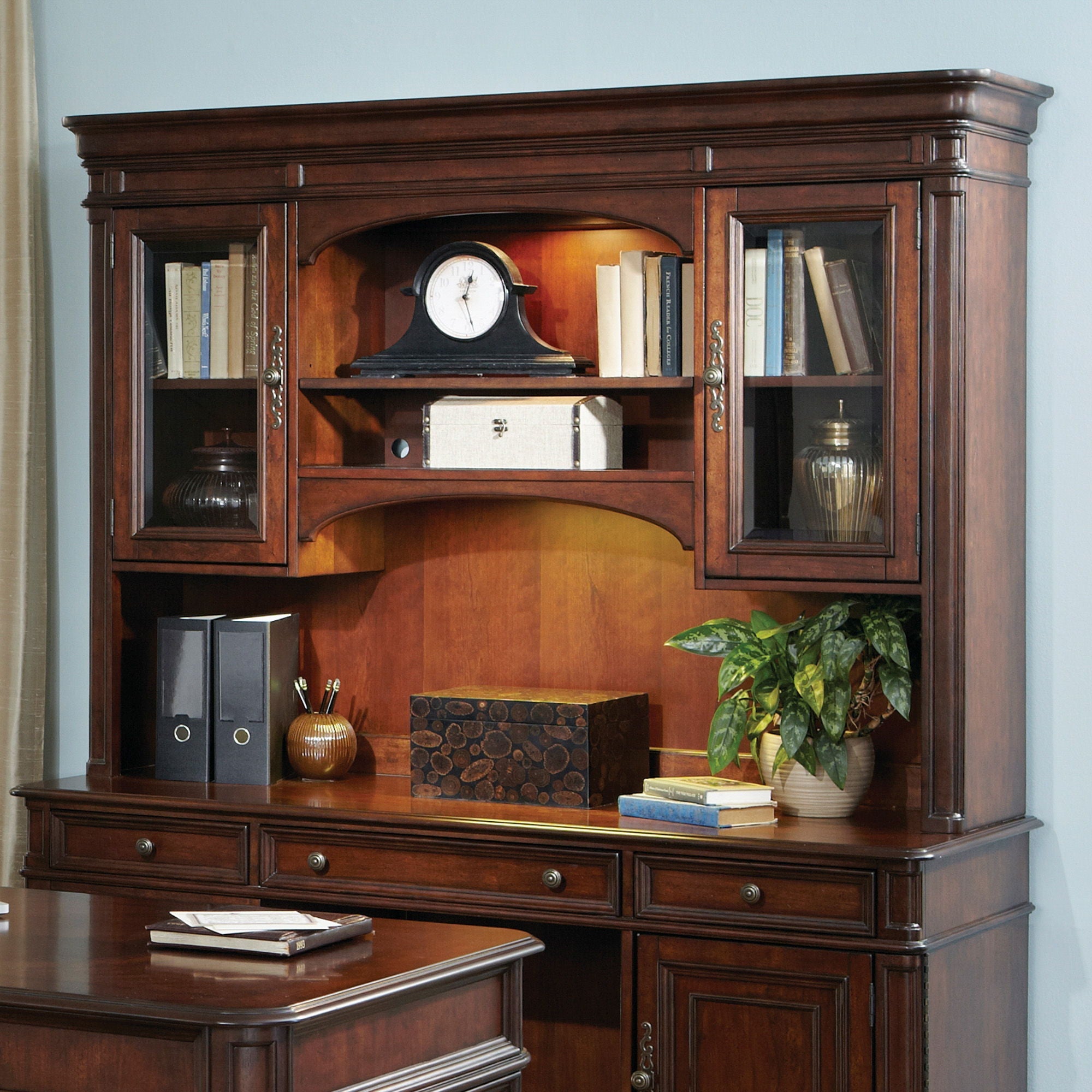 Liberty Furniture Brayton Manor - Jr Executive Credenza Hutch - Dark Brown | Meri Furniture