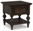 Signature Design by Ashley® Veramond - Dark Brown - Square End Table | Meri Furniture