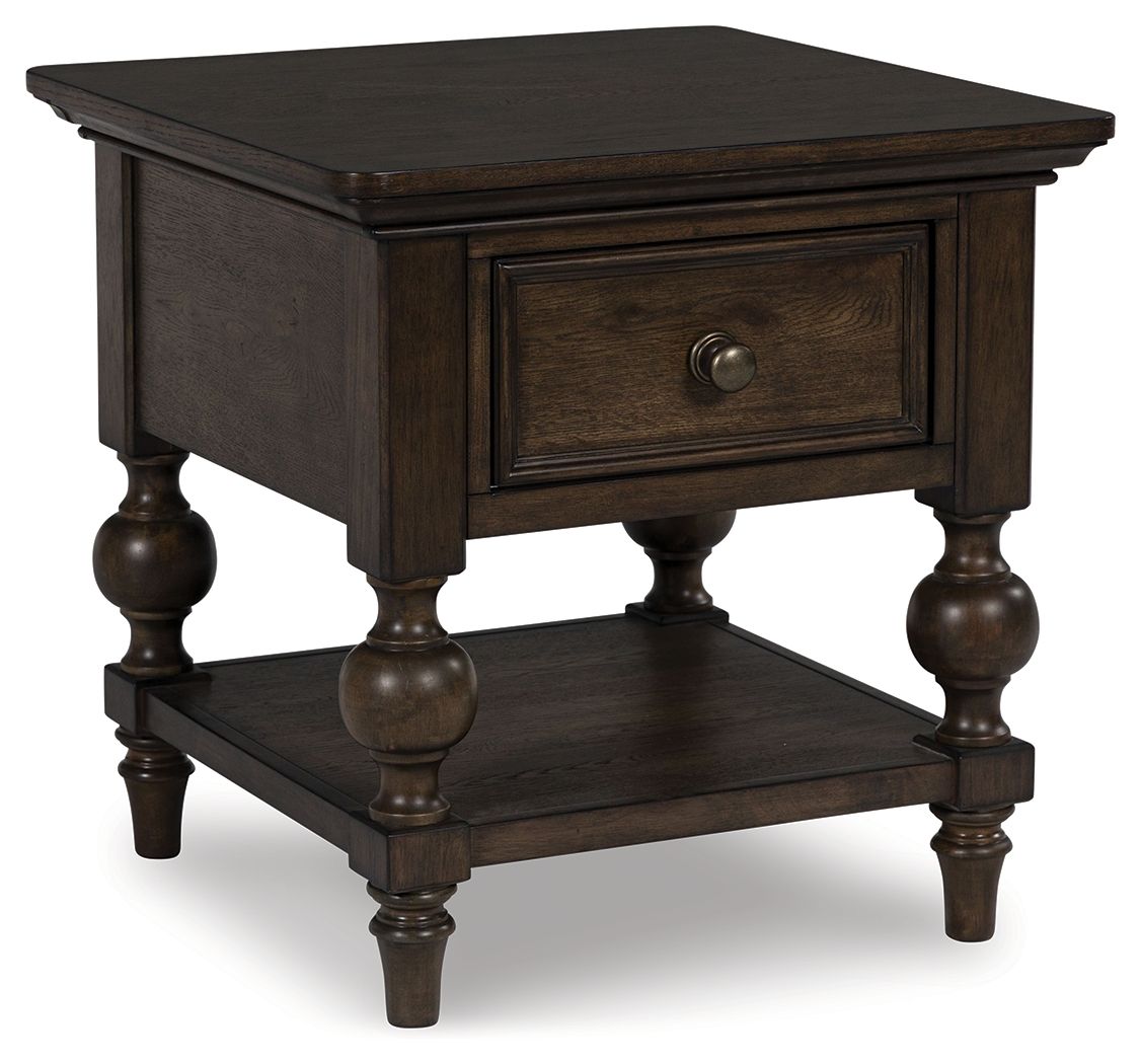 Signature Design by Ashley® Veramond - Dark Brown - Square End Table | Meri Furniture