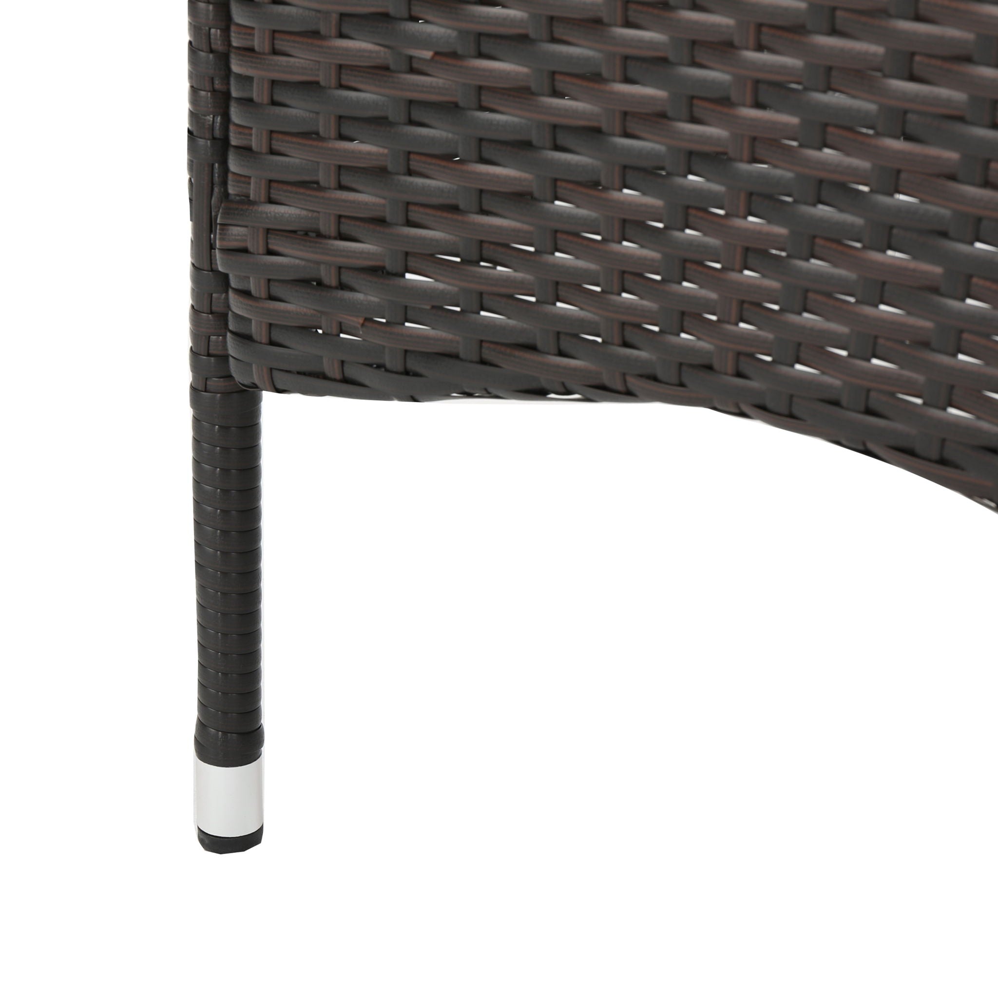 Clementine - Outdoor Wicker Dining Chairs Set With Water Resistant Cushions (Set of 2) - Brown Multi