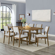 Darla 7Pc 72" Rectangular Walnut Oak Finish Sled Dining Set