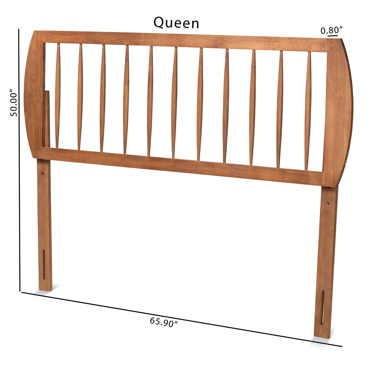 Norman Modern and Contemporary Transitional Ash Walnut Finished Wood King Size Headboard