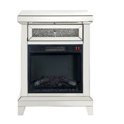 Noralie - 24" Fireplace - Mirrored & Faux Diamonds