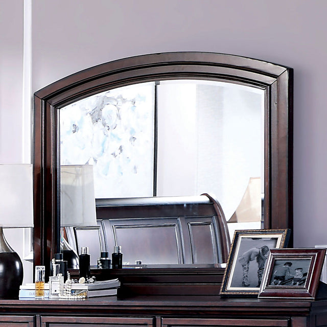 Furniture of America Wells - Mirror - Dark Cherry | Meri Furniture