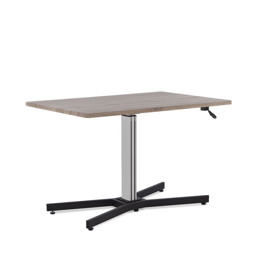ACME Take a break and get out of the chair once in a while with the adjustable Inscho lift desk. The sturdy base and the large table top allow for plenty of room for working in both sitting or standing positions. | Meri Furniture
