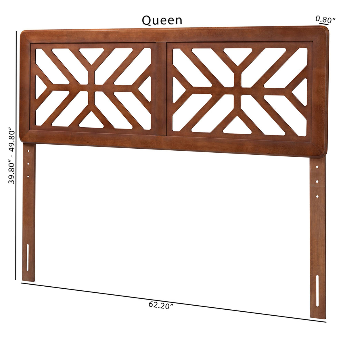 Kalare Wood Headboard with Geometric Cutout Design - Modern Decorative Panel for Bed Frame, Contemporary Bedroom Accent with Adjustable Height, Full