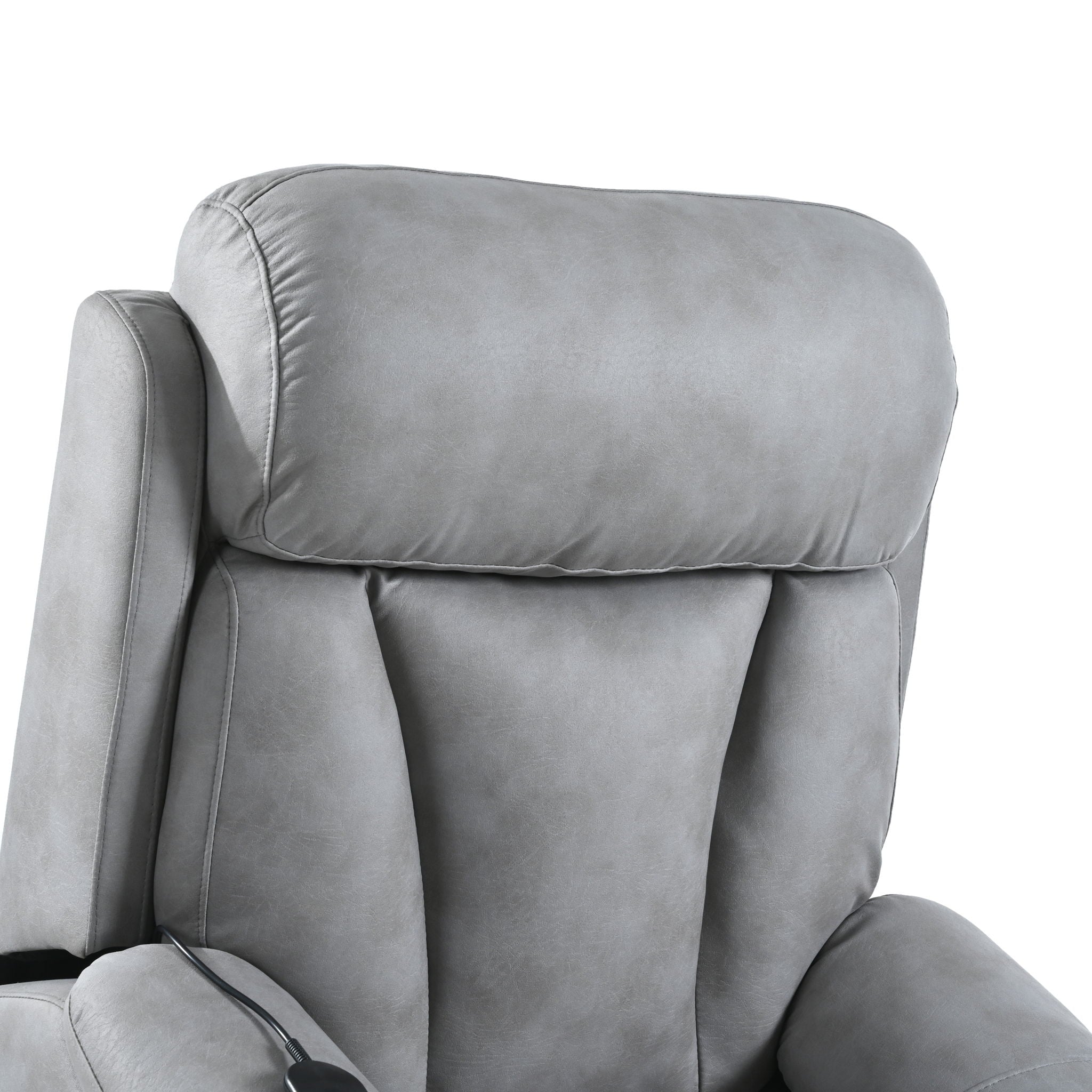 Electric Power Lift Recliner Chair, Fabric Recliner Chair, Home Theater Seating, Living Room Chair, Side Pocket, Remote Control - Light Gray