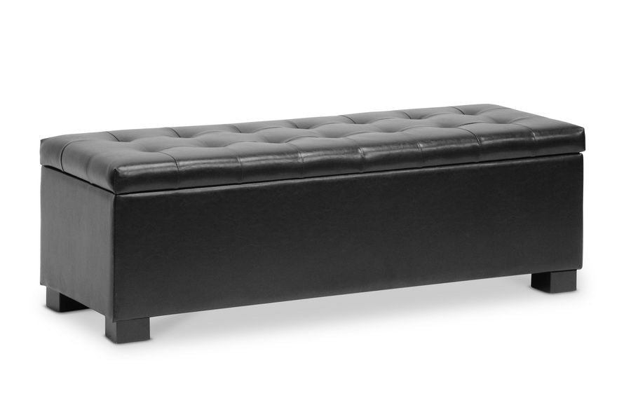 RoaNoke Contemporary Black Ottoman