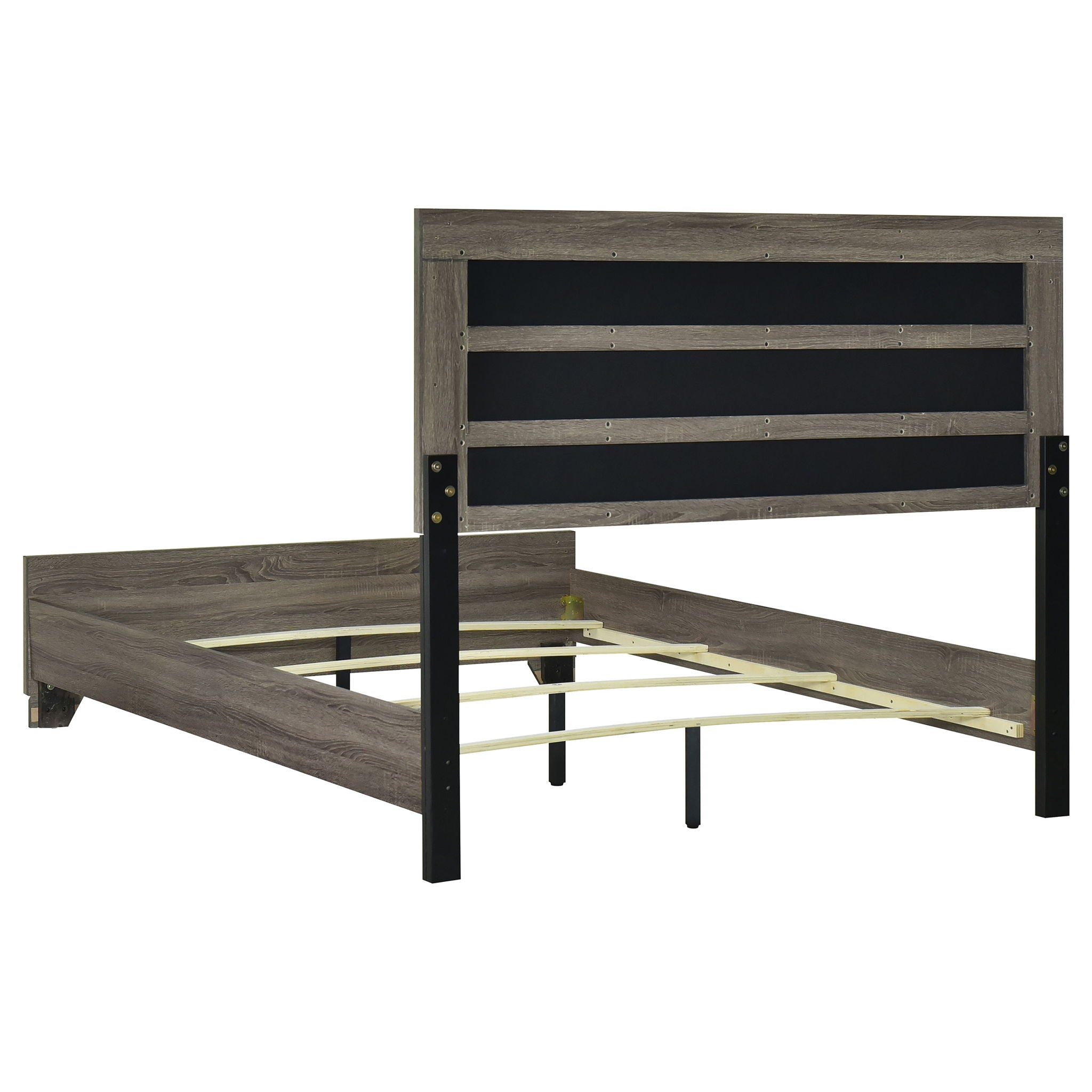 Funston - 4 Piece Queen Bedroom Set With Upholstered Headboard - Oak