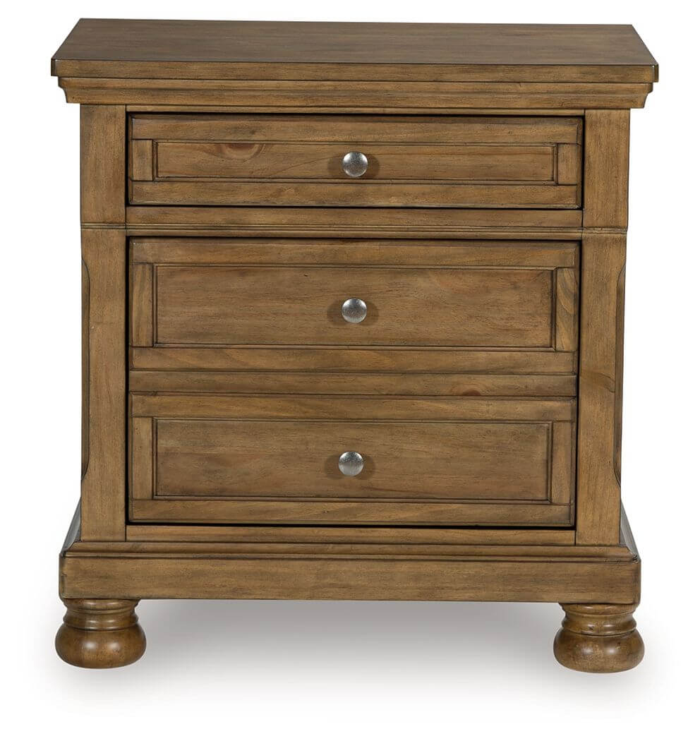 Feddinger - Two Drawer Night Stand - Medium Brown