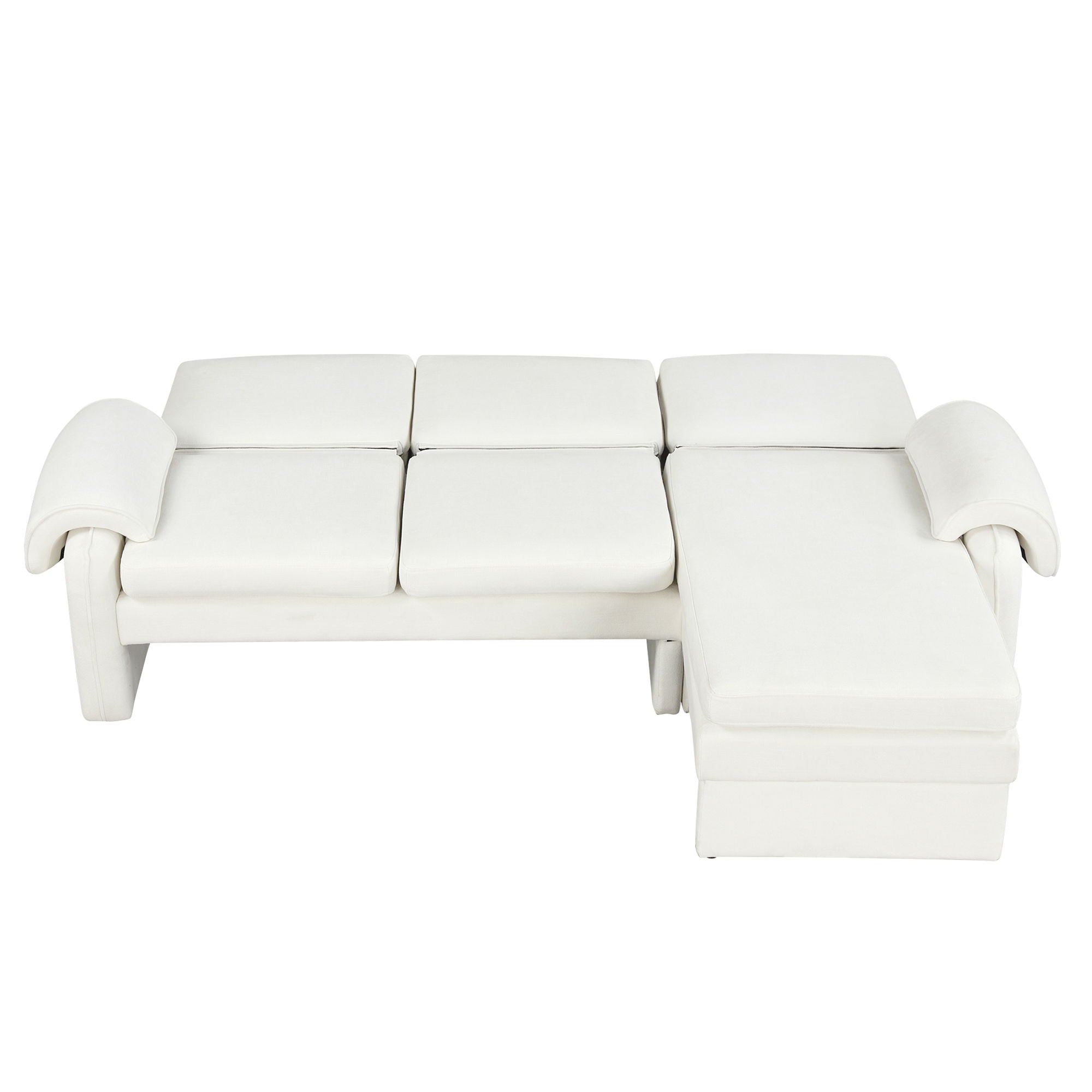 Convertible Futon Sofa Bed With Adjustable Backrest, Reversible Chaise Lounge And 2 Removable Armrest Pillows