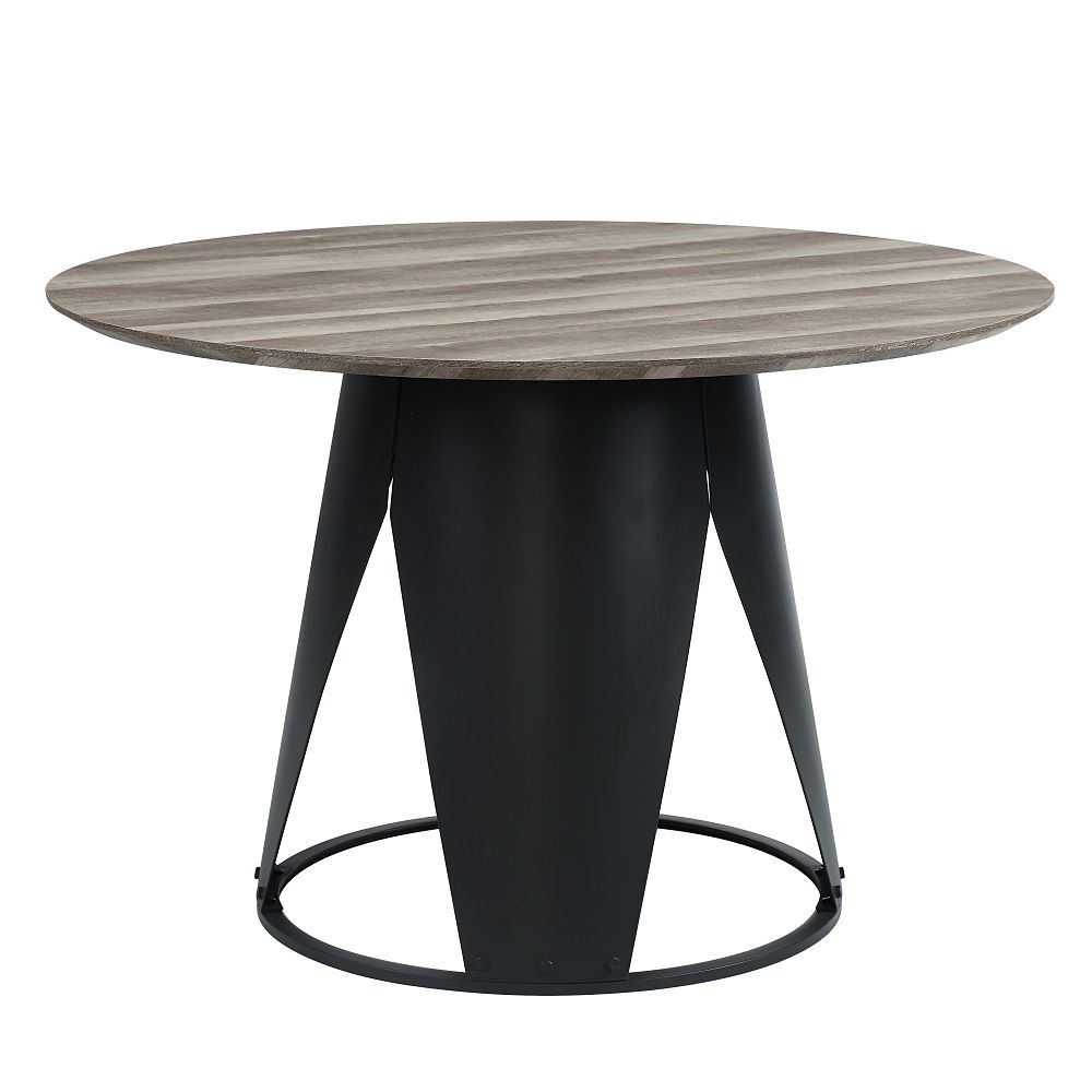 ACME Zudora - Dining Table - Antique Oak & Black | Meri Furniture
