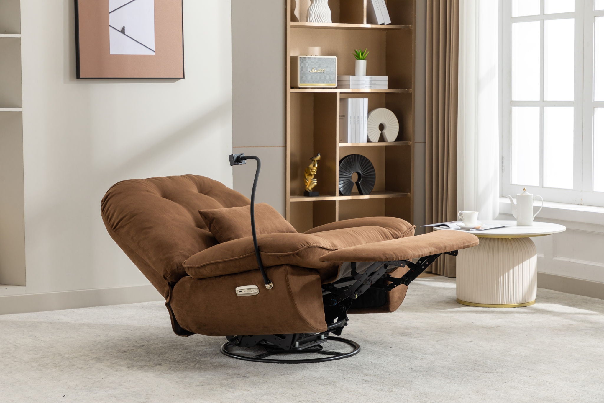 Power Recliner Swivel Glider USB Charger With Bluetooth Music Player, Sleep, Working, Game And Leisure