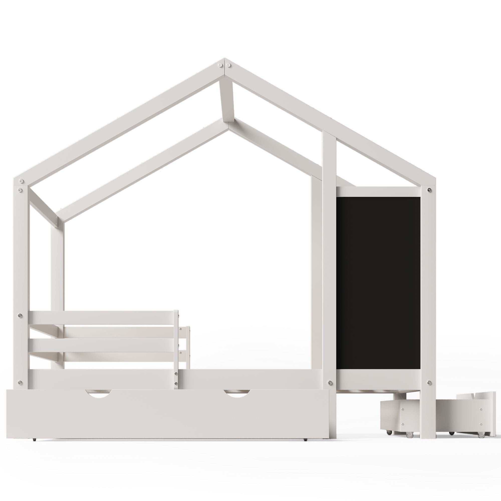 House Bed With Blackboard And Drawers