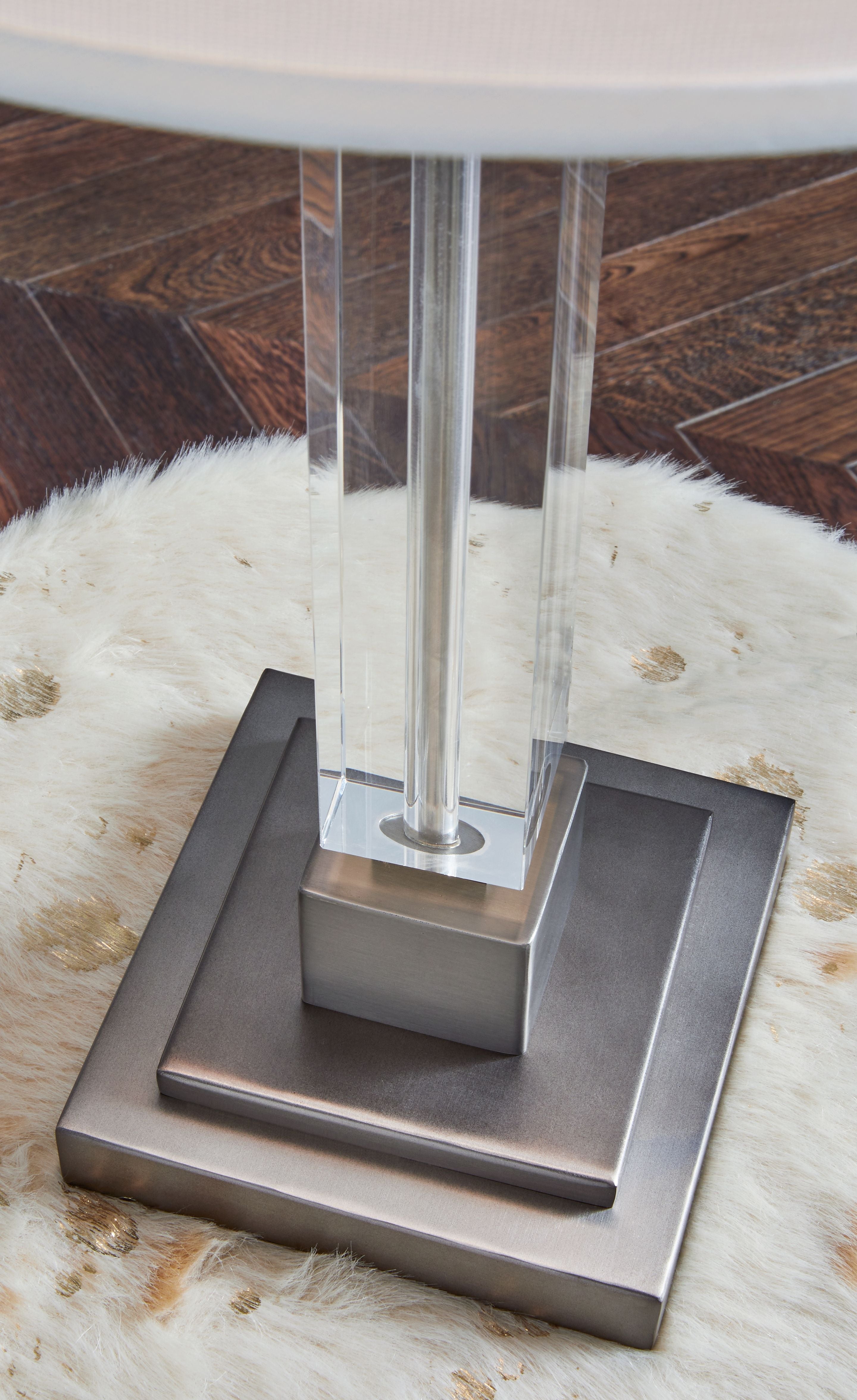 Ashley Furniture Deccalen - Clear / Silver Finish - Crystal Table Lamp | Meri Furniture