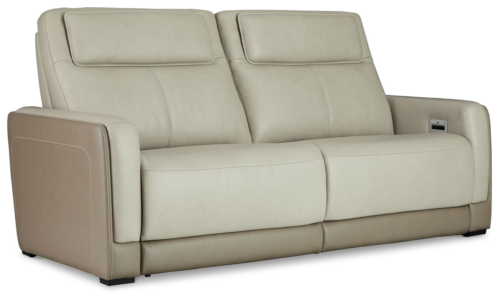 Signature Design by Ashley® Battleville - Almond - 2 Seat Pwr Rec Sofa Adj Hdrest | Meri Furniture