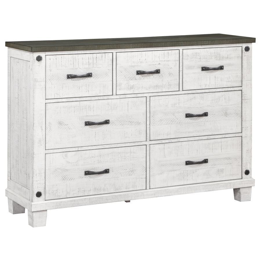 Lilith - 7-Drawer Dresser - Distressed White