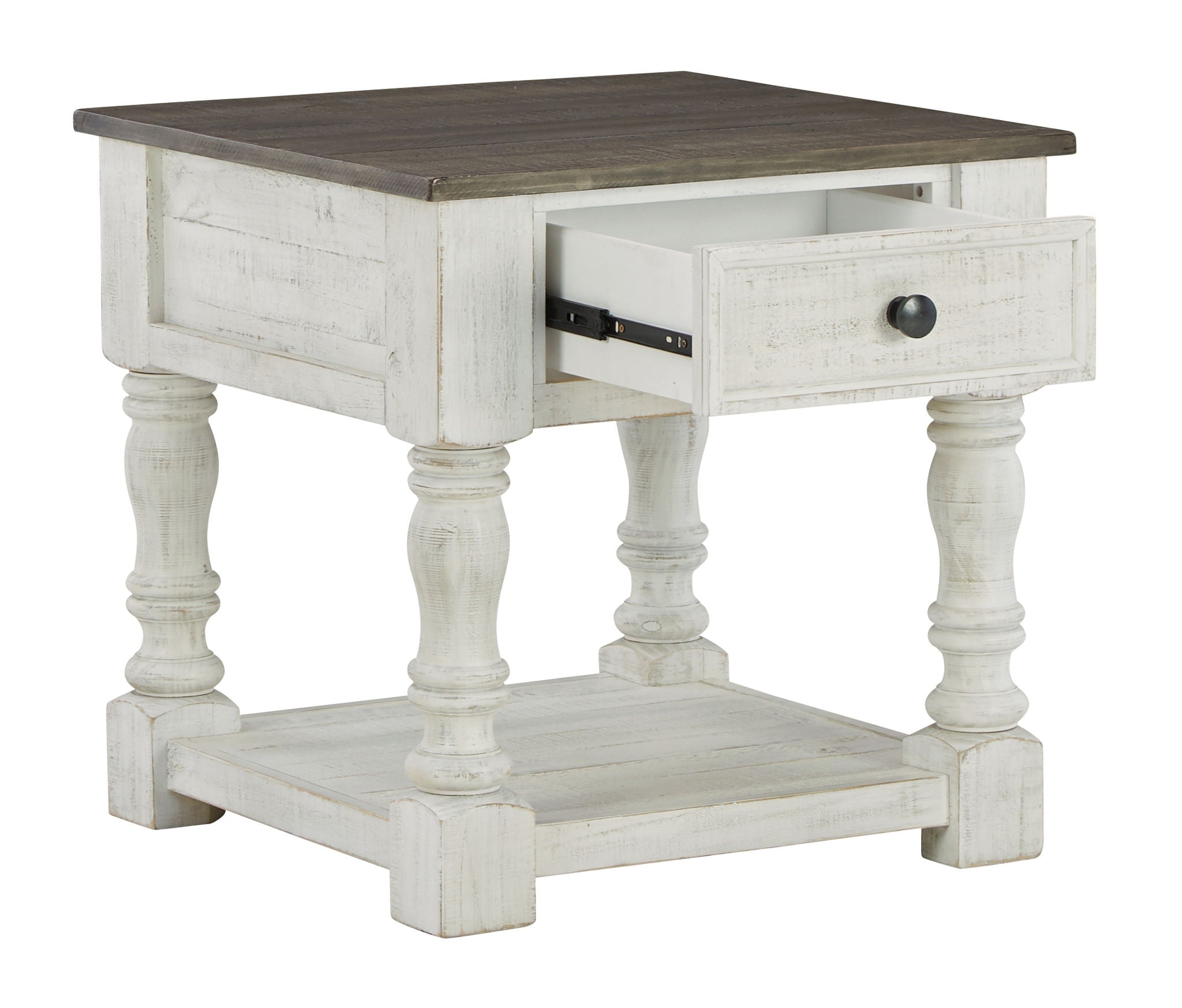 Havalance - Square End Table - White / Gray
