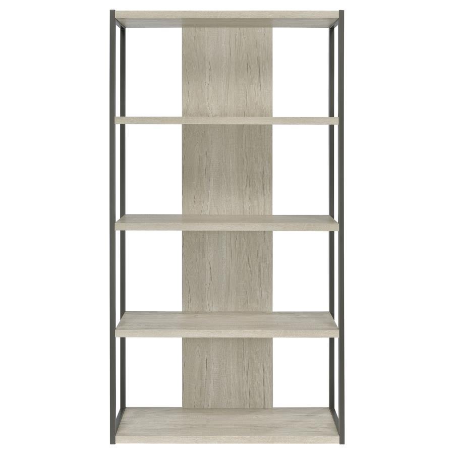 Coaster Fine Furniture Loomis - 72" 4-Shelf Bookshelf - Whitewashed Gray | Meri Furniture