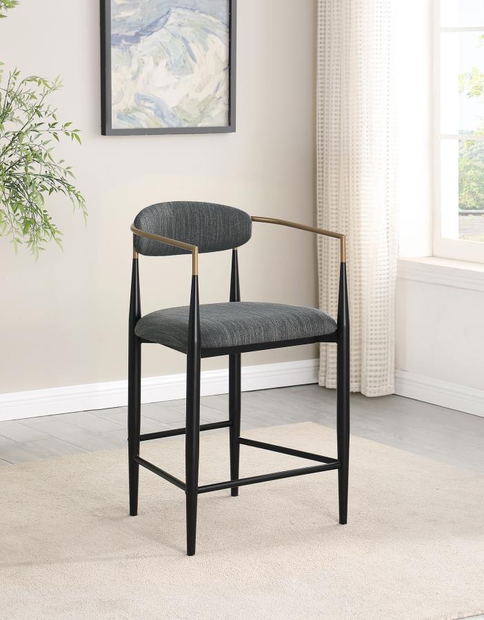 Coaster Fine Furniture Tina - Metal Counter Height Bar Stool With Upholstered Back And Seat (Set of 2) | Meri Furniture