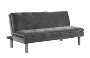 ACME Cilliers - Futon - Gray Velvet & Chrome Finish | Meri Furniture