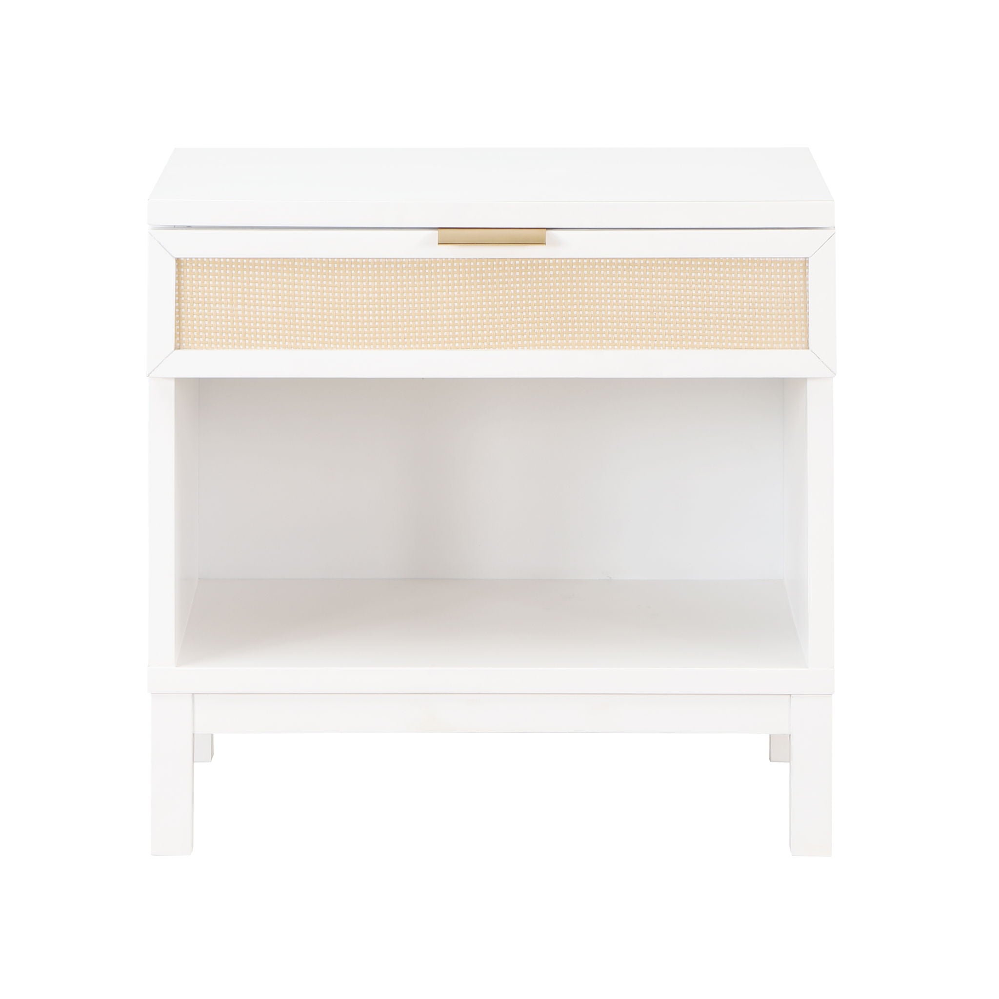 Blake - Cane 1 Drawer Nightstand With Cane Front - White