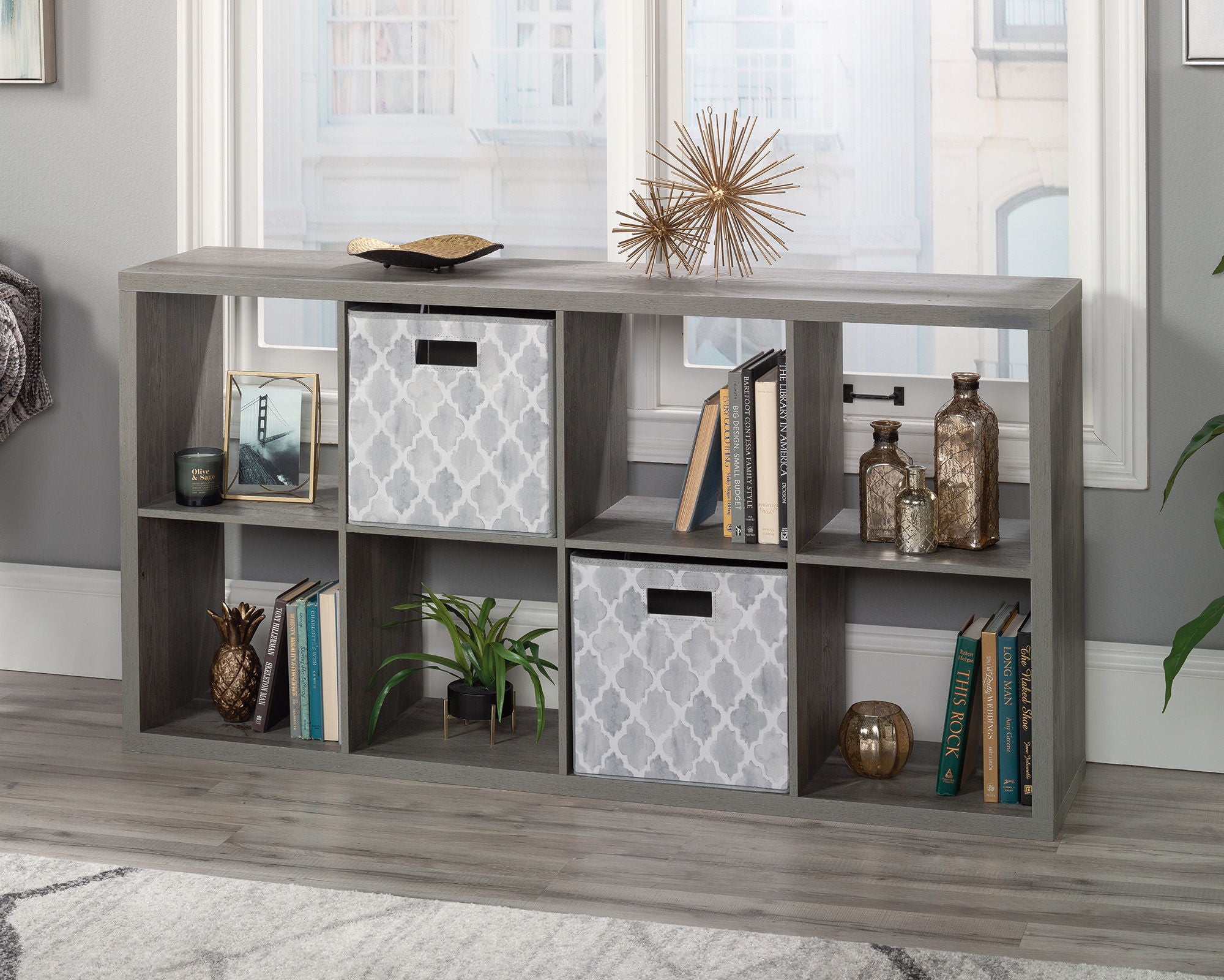 8-Cube Organizer Storage Bookshelf Mystic Oak