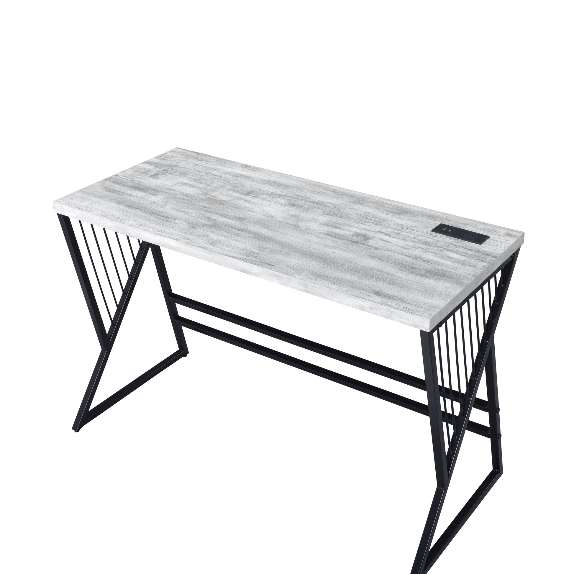 ACME Collick - Writing Desk - Weathered Gray & Black Finish | Meri Furniture