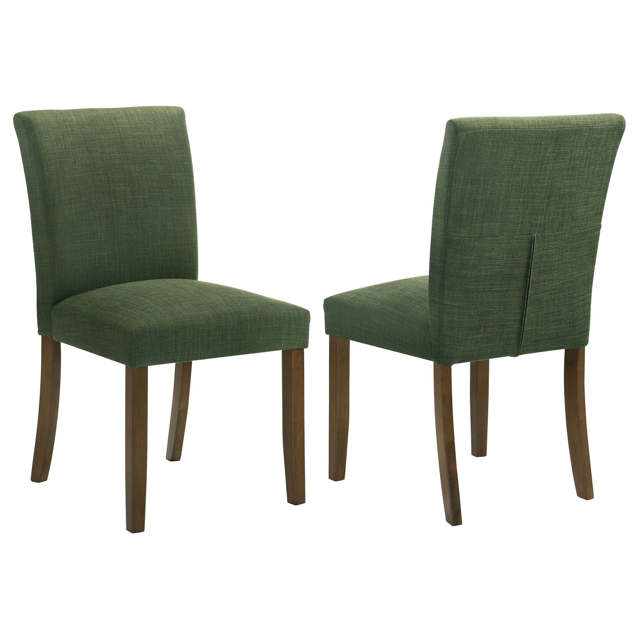 Luxe Upholstered Dining Side Chairs With Gently Curved Back (Set of 2)