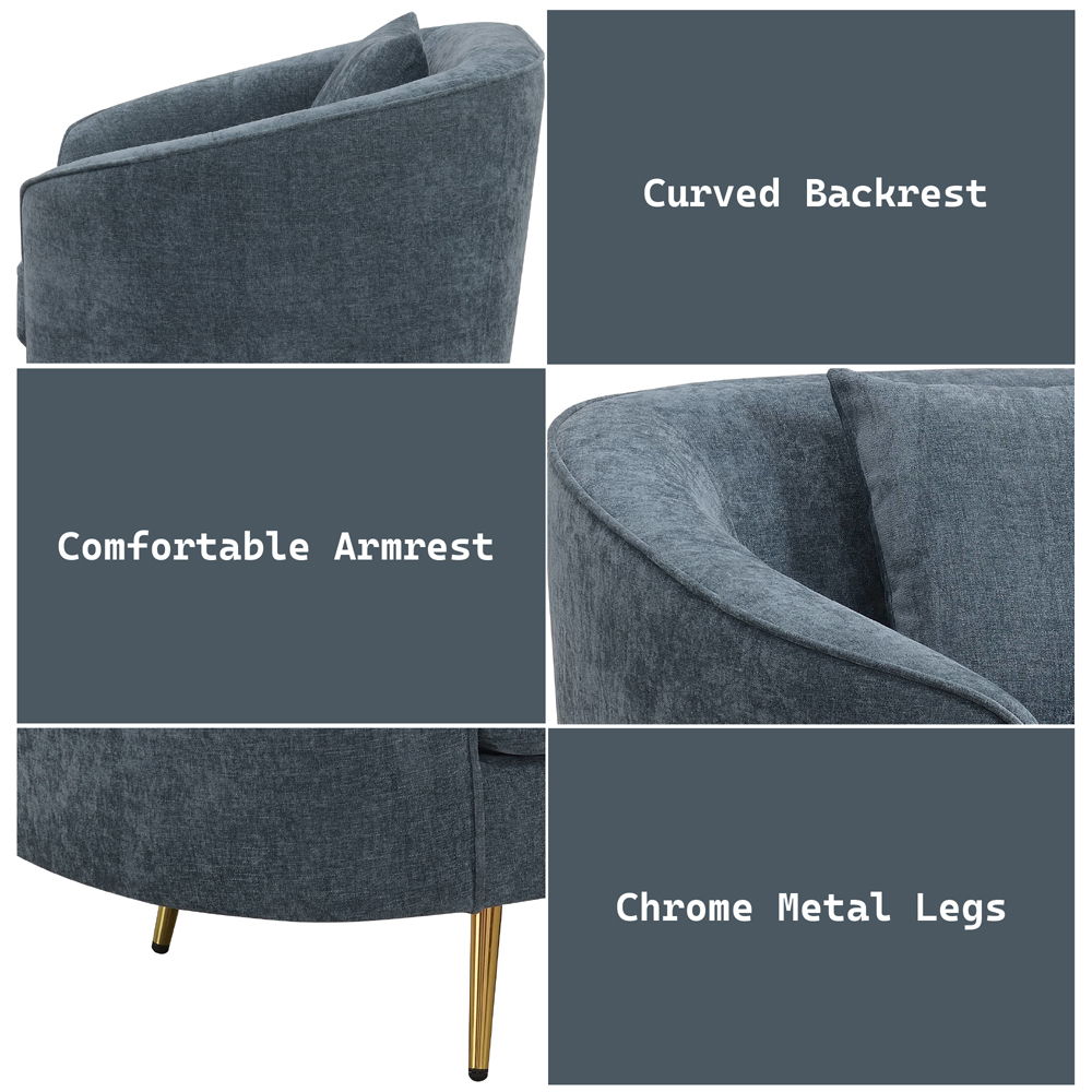 Nakendra - Chair With Pillow - Cobalt Blue Chenille