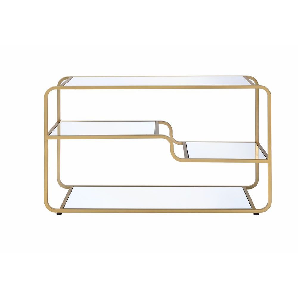 ACME Astrid - TV Stand - Gold & Mirror | Meri Furniture