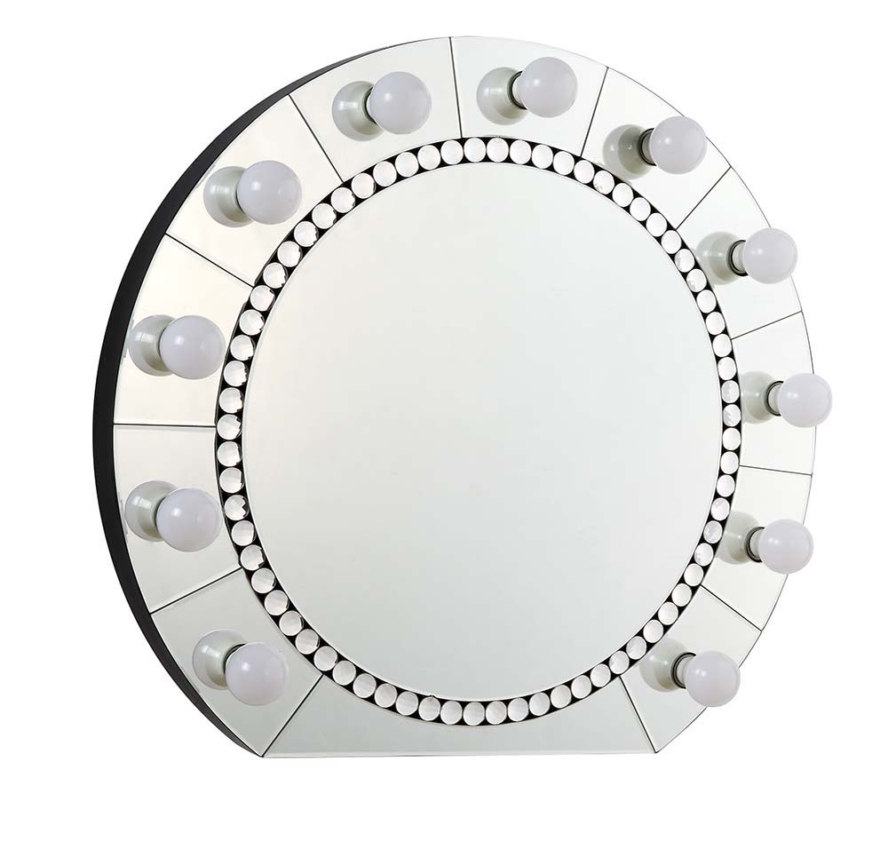 Farai - 29" Accent Mirror - Mirrored & Faux Crystal Diamonds