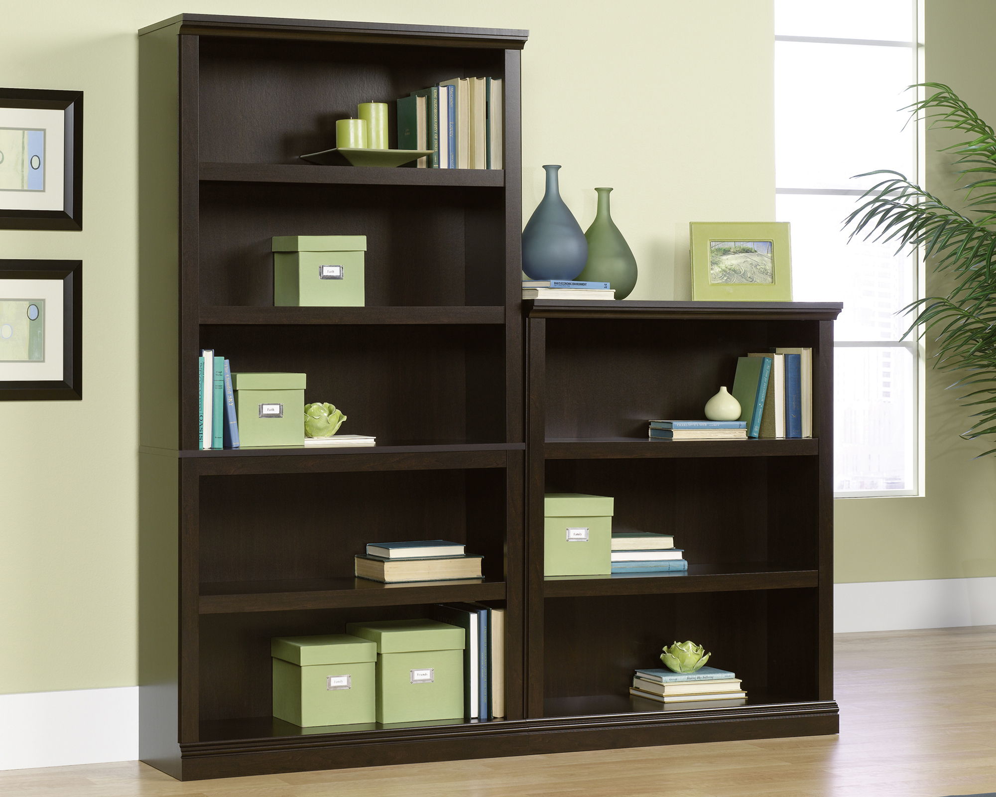 5-Shelf Bookcase Jamocha Wood